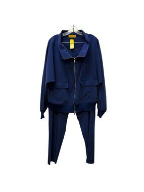St. John 2 Pc Jacket & Pants Set Blue Size L